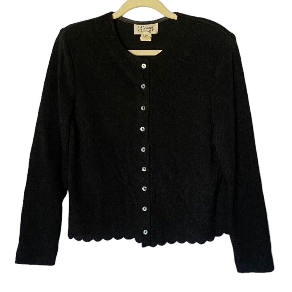 Vintage D.J. Summers Cardigan Sweater Womens Size 12P Long Sleeve Button Up